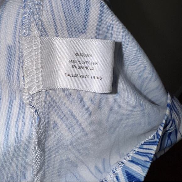 Boston Proper Floral Twisted Front Maxi Dress Blue White Size S - Picture 7 of 8